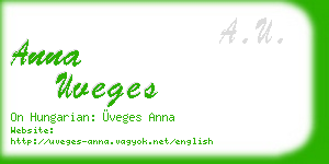 anna uveges business card